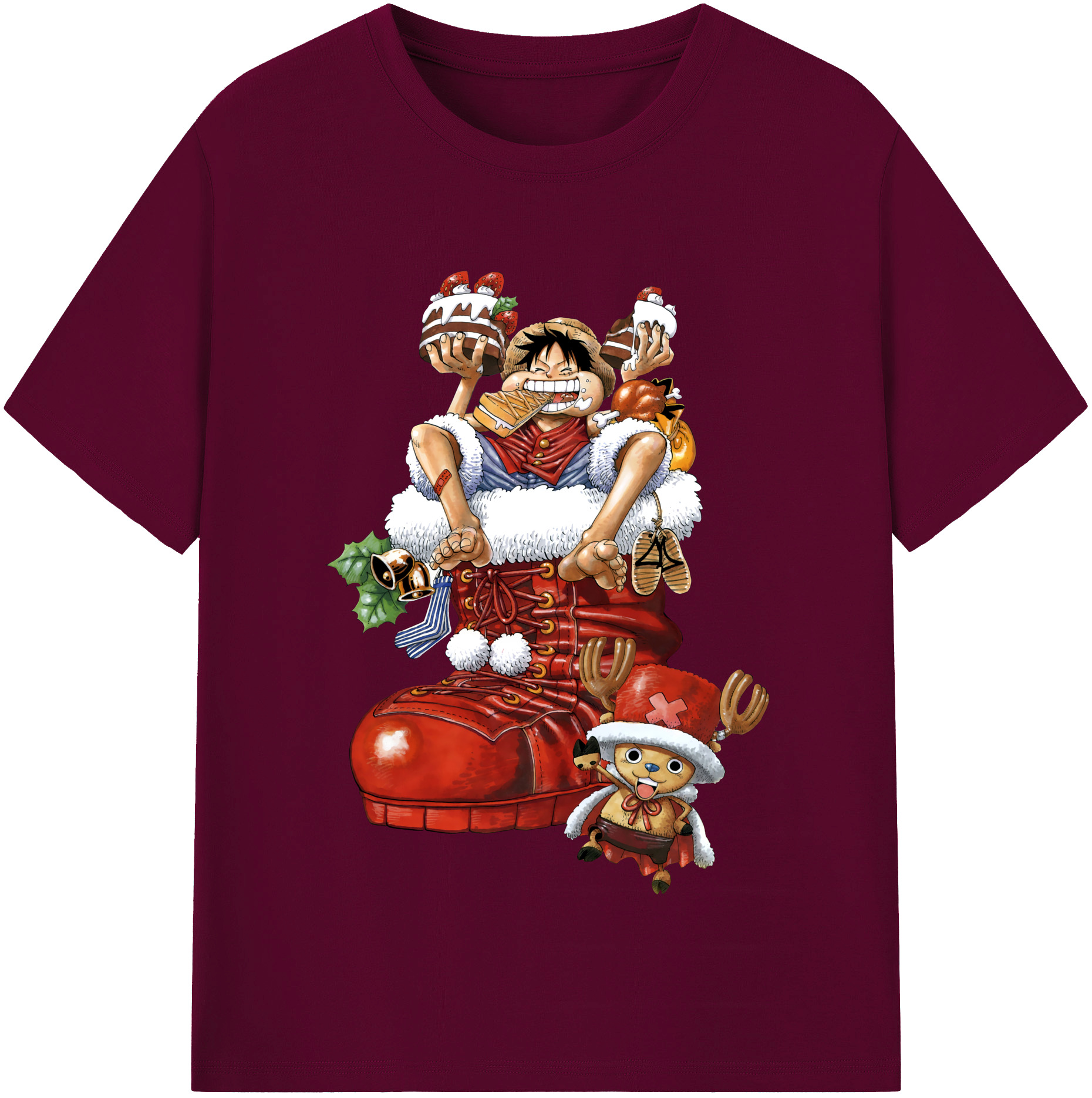 ワンピース モンキー・D・ルフィ ONE PIECE Monkey D. Luffy レディースカジュアルプリントTシャツ（綿100％）